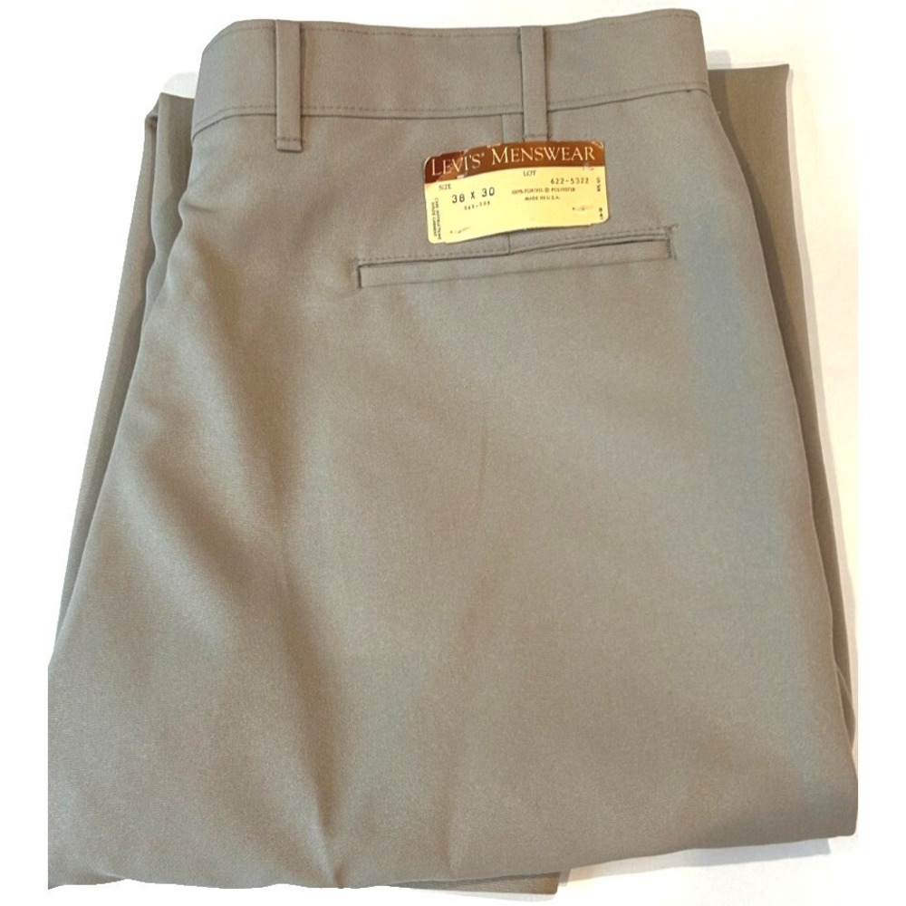 Levi's Dress Slacks 38x30 Mens Tan Vintage 622-5322 Fortrel Polyester USA